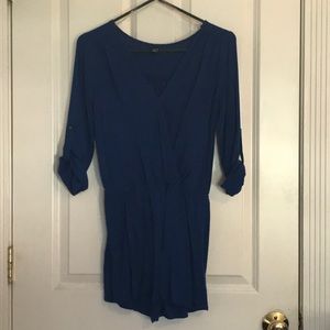 Blue long sleeved romper